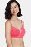 Zivame Wildberry Fling Double Layered Non Wired 3/4Th Coverage Bra - Rouge Red — thumbnail 3